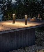 Luma Disk Solar-Powered Outdoor Table Lamp in Metal