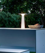 Luma Disk Solar-Powered Outdoor Table Lamp in Metal