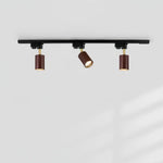 Luma Flex Adjustable LED Track Lighting with Walnut Wood Grain Finish