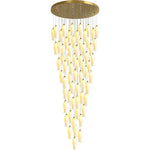 Luma Flora Stairs Chandelier – Cascading Ceramic Petal Light for Grand Interiors