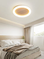 Luma Sol Travertine Flush Mount Ceiling Light with LED Halo