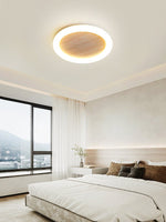 Luma Sol Travertine Flush Mount Ceiling Light with LED Halo