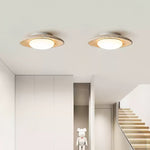 Luma Travertine Ceiling Light – Modern Flush Mount in Yellow Travertine