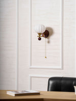 Lumea Crest Wall Sconce in Gold and Walnut Wood