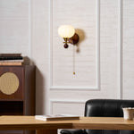 Lumea Crest Wall Sconce in Gold and Walnut Wood