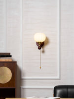 Lumea Crest Wall Sconce in Gold and Walnut Wood