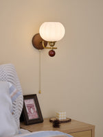 Lumea Crest Wall Sconce in Gold and Walnut Wood