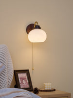 Lumea Crest Wall Sconce in Gold and Walnut Wood
