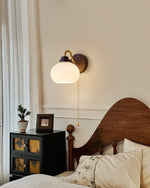 Lumea Crest Wall Sconce in Gold and Walnut Wood