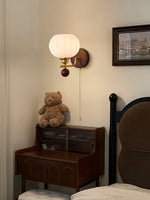 Lumea Crest Wall Sconce in Gold and Walnut Wood