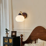 Lumea Crest Wall Sconce in Gold and Walnut Wood