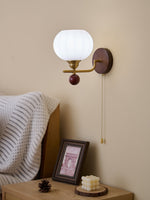 Lumea Crest Wall Sconce in Gold and Walnut Wood