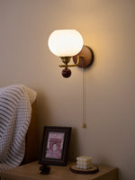 Lumea Crest Wall Sconce in Gold and Walnut Wood