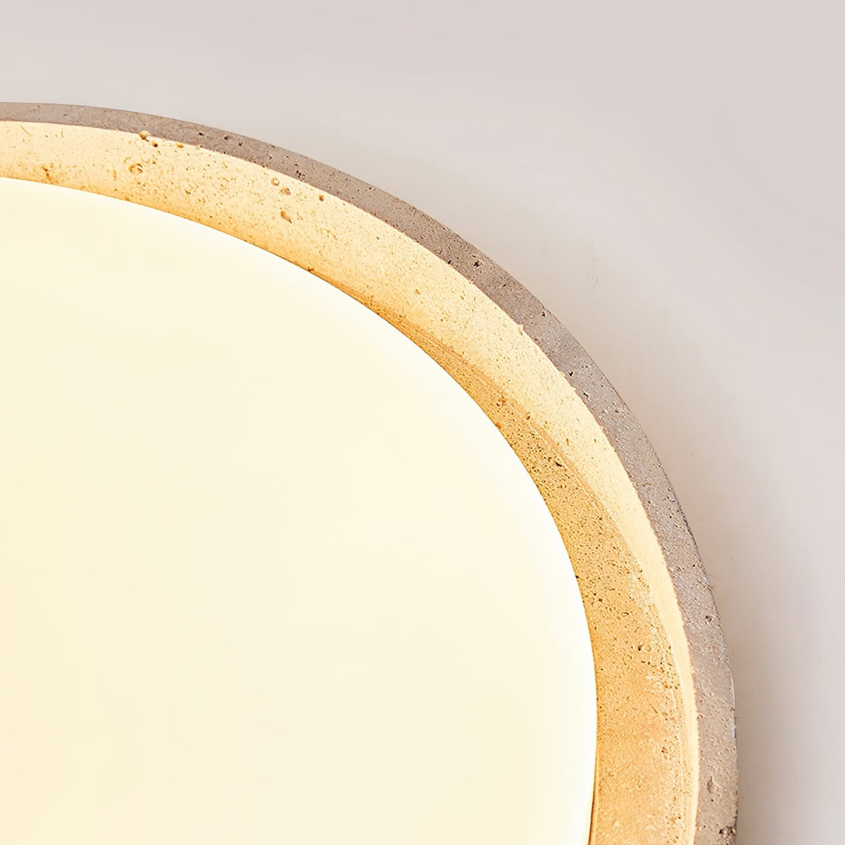 Lumen Arc Ceiling Light in Yellow Travertine | Modern Flush Mount LED