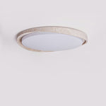Lumen Arc Ceiling Light in Yellow Travertine | Modern Flush Mount LED