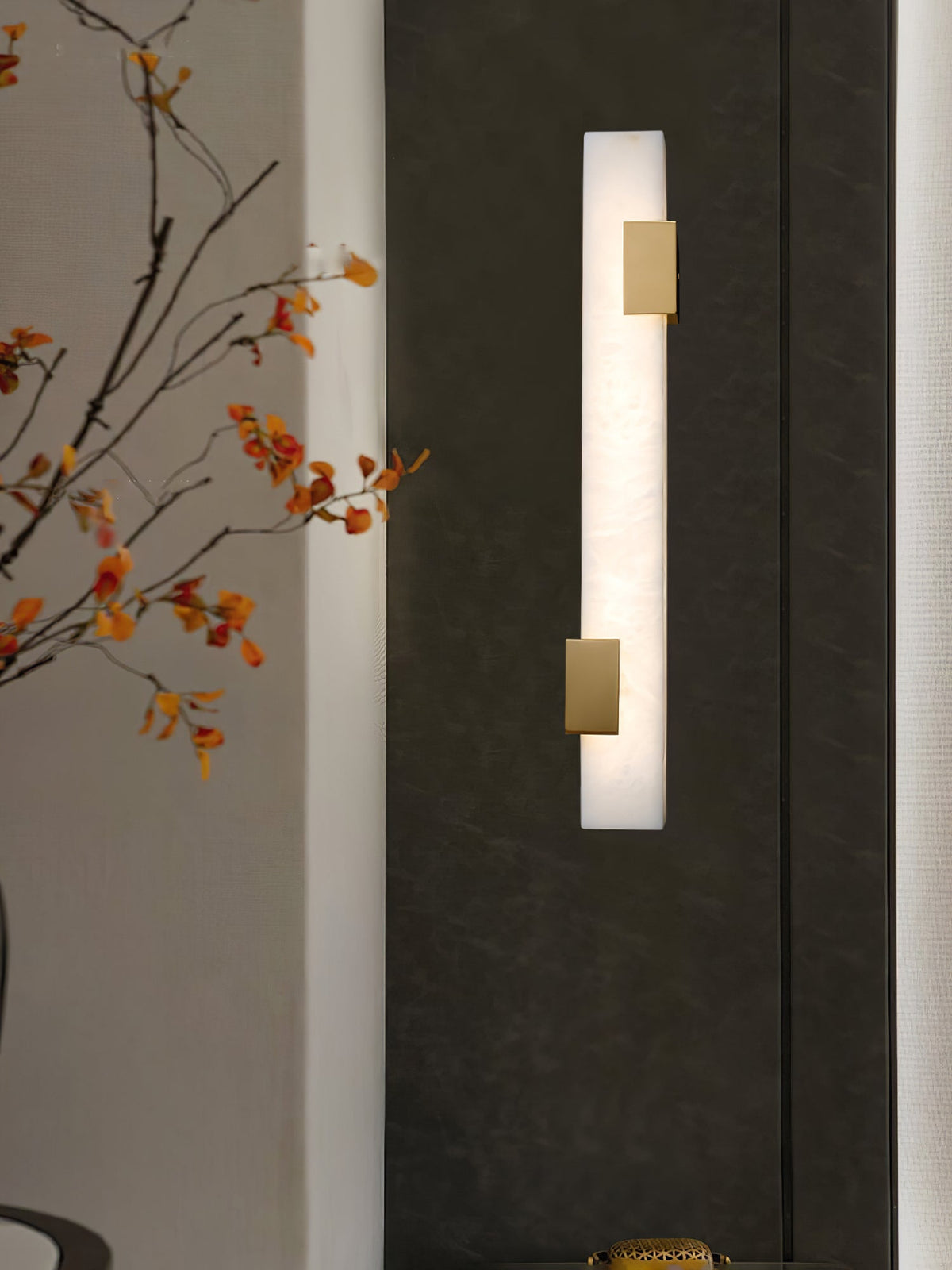 Alabaster LED Wall Sconce in Brushed Brass | Modern Linear Lighting