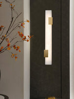Alabaster LED Wall Sconce in Brushed Brass | Modern Linear Lighting