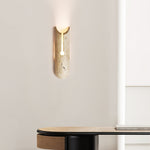 Lumen Crest Travertine Wall Sconce with Integrated LED