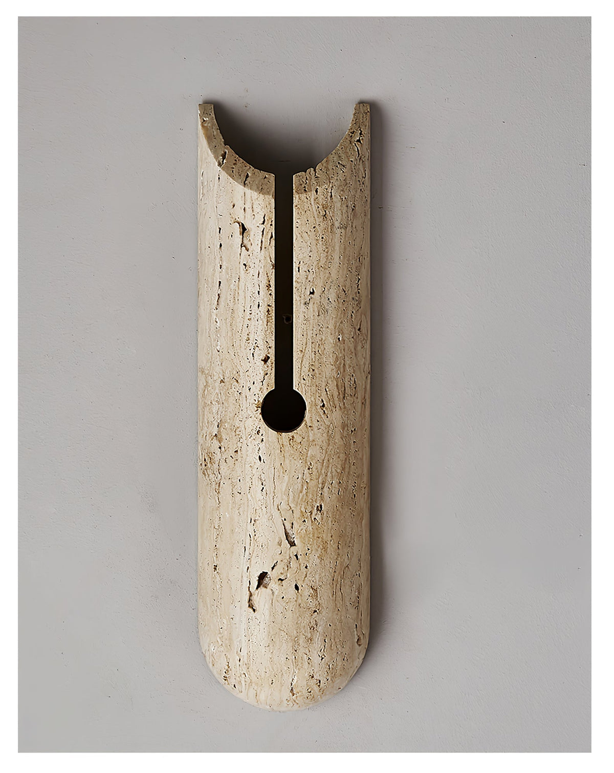 Lumen Crest Travertine Wall Sconce with Integrated LED