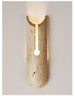 Lumen Crest Travertine Wall Sconce with Integrated LED