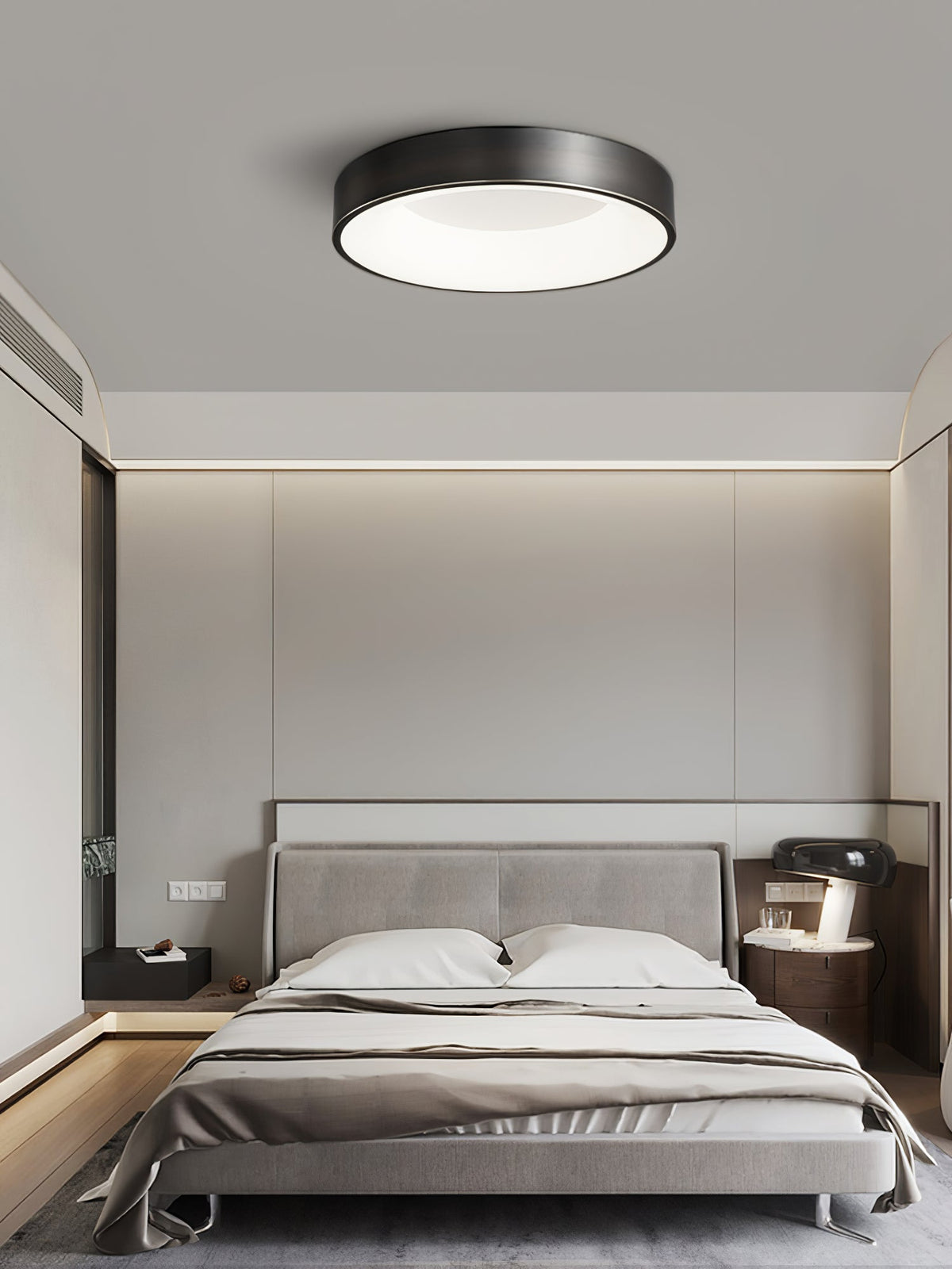 Lumenia Modern Brass LED Flush Mount Ceiling Light for Living Room and Bedroom