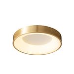 Lumenia Modern Brass LED Flush Mount Ceiling Light for Living Room and Bedroom