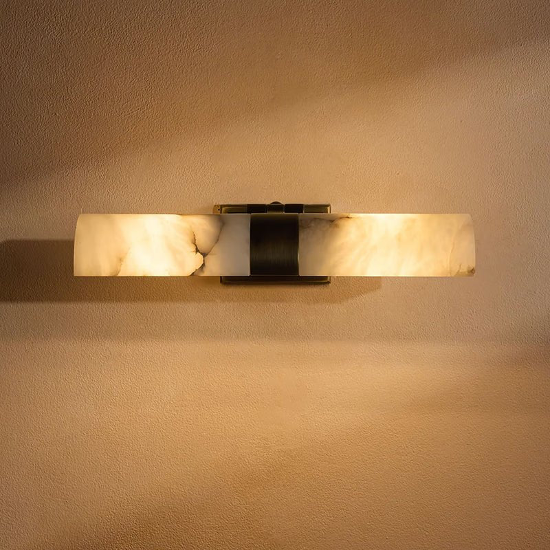 Lumiel Alabaster Wall Sconce in Antique Brass |