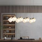 Lumina Vox Alabaster Pendant Light – Sculptural Brass Chandelier
