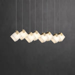 Lumina Vox Alabaster Pendant Light – Sculptural Brass Chandelier