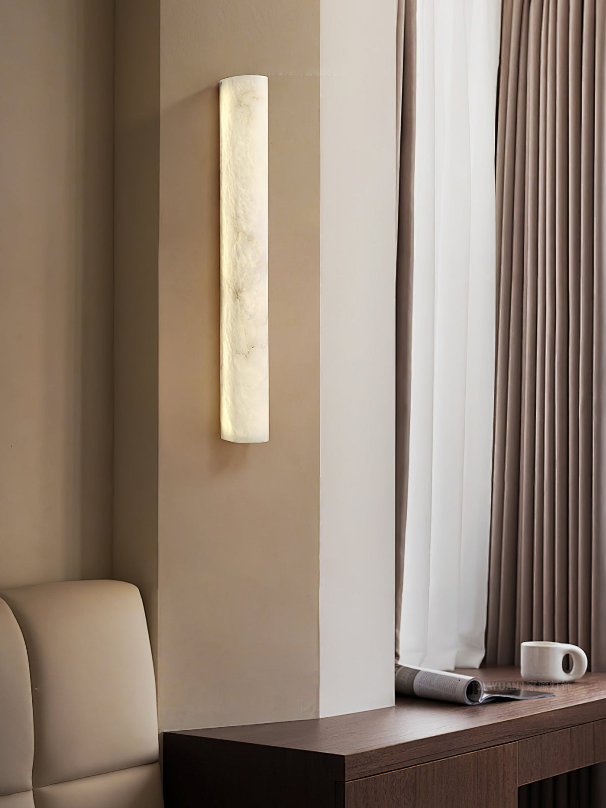 Luminara Alabaster Wall Sconce — Natural Stone LED Wall Light