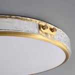 Luminara Flush Mount Ceiling Light in Brass and Glass