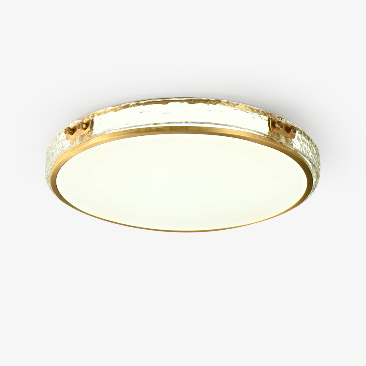 Luminara Flush Mount Ceiling Light in Brass and Glass