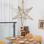 Luminara Star Chandelier – Brass & Glass Starburst Pendant Light