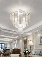 Luminous Cascade Chain Ceiling Light — Modern Aluminum Chandelier