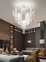 Luminous Cascade Chain Ceiling Light — Modern Aluminum Chandelier