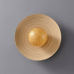 Luminous Bamboo Halo Wall Sconce — Modern Organic LED Wall Light for Bedroom, Living Room, Hotel