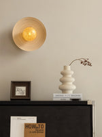 Luminous Bamboo Halo Wall Sconce — Modern Organic LED Wall Light for Bedroom, Living Room, Hotel