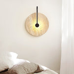 Luminous Horizon Wall Sconce in Yellow Travertine with Black Metal Accent