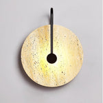 Luminous Horizon Wall Sconce in Yellow Travertine with Black Metal Accent