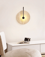 Luminous Horizon Wall Sconce in Yellow Travertine with Black Metal Accent