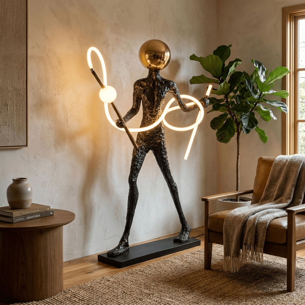 Luminous Voyager Sculpture Floor Lamp with LED Illumination