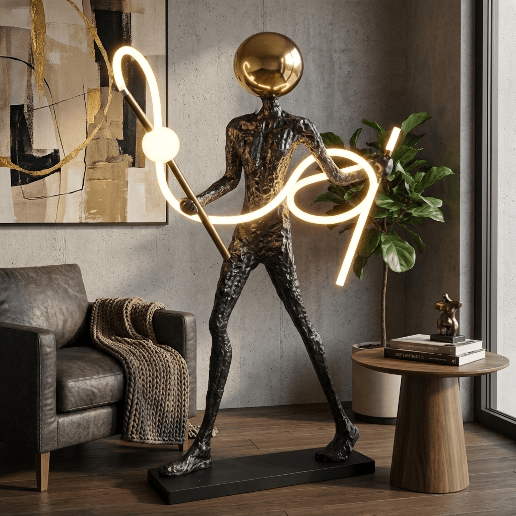 Luminous Voyager Sculpture Floor Lamp with LED Illumination