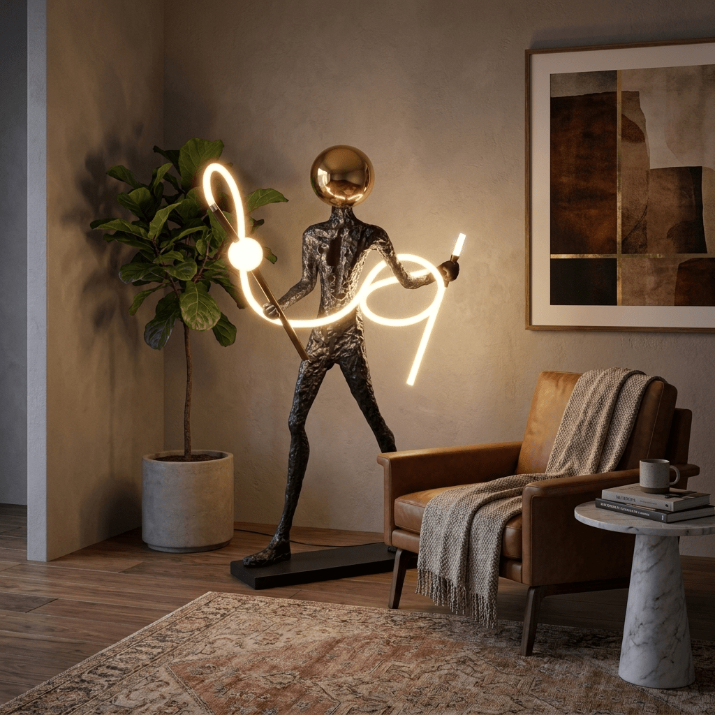 Luminous Voyager Sculpture Floor Lamp with LED Illumination