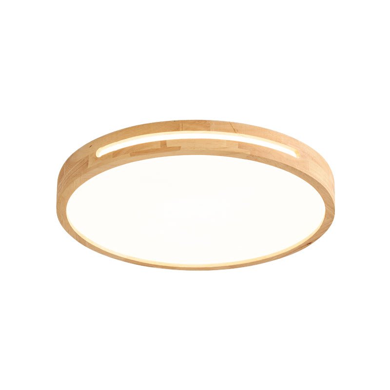 Lumis Halo Ceiling Light – Modern Round LED Flush Mount with Wood Accent