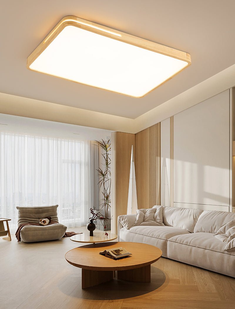 Lumis Halo Ceiling Light – Modern Round LED Flush Mount with Wood Accent