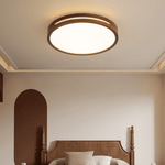 Lumis Halo Ceiling Light – Modern Round LED Flush Mount with Wood Accent