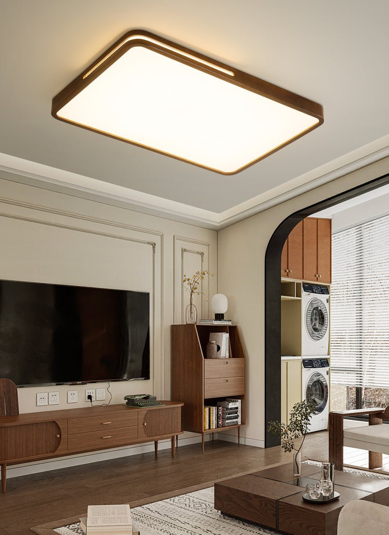 Lumis Halo Ceiling Light – Modern Round LED Flush Mount with Wood Accent