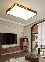 Lumis Halo Ceiling Light – Modern Round LED Flush Mount with Wood Accent
