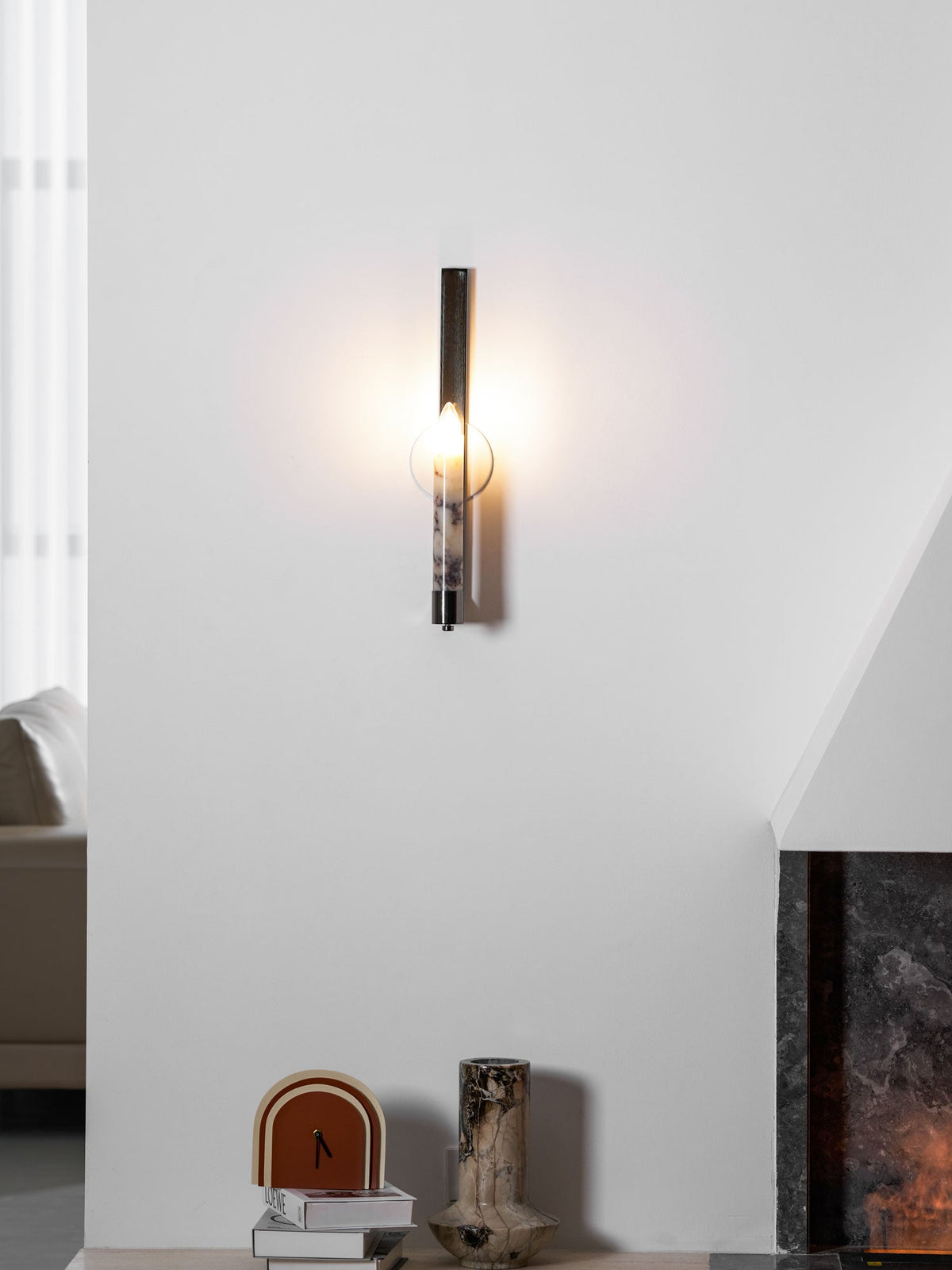 Lumivolt Alabaster Wall Sconce – Modern Marble & Metal Wall Light