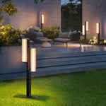 Lumo Arc Duo Outdoor Post Lamp – Modern LED Garden Lighting